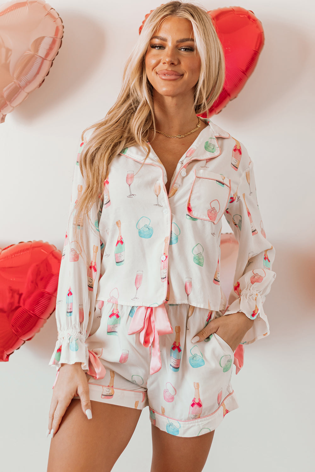 Wine Glass Pajama Set