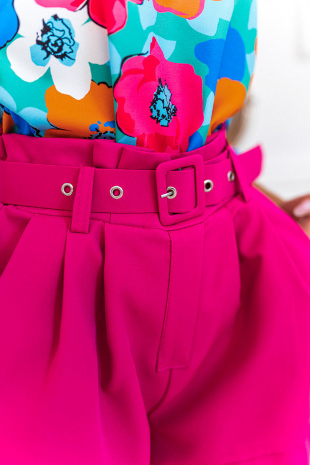 Pink & Orange Floral Print Top