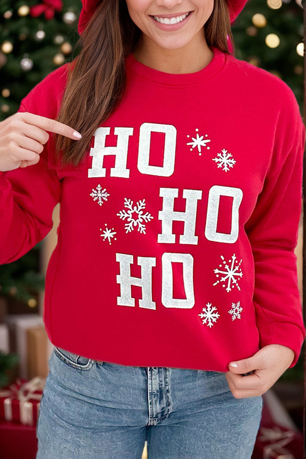 Red Ho Ho Ho Plus Size Sweatshirt