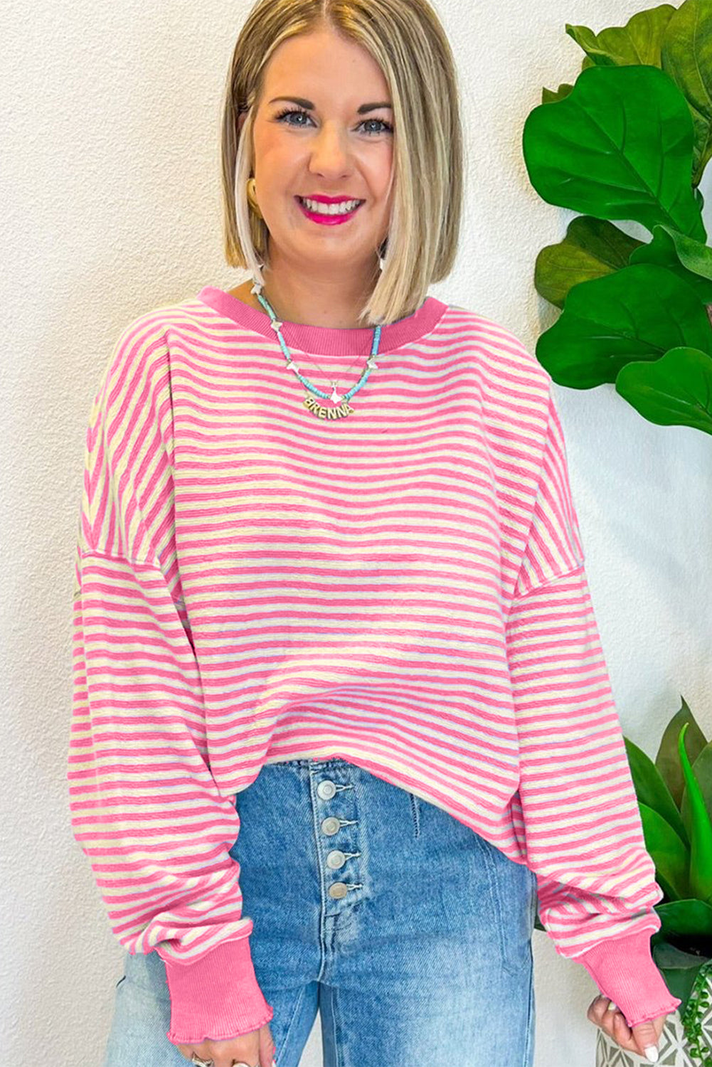 Pink Stripe Top