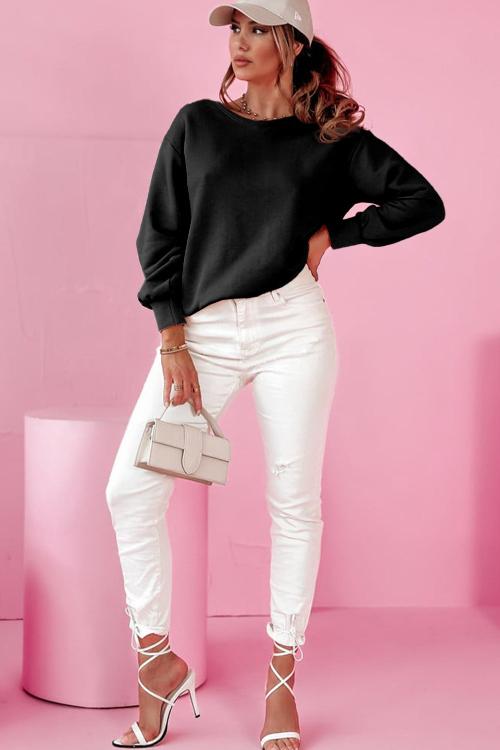 Black Bowknot Sweatshirt