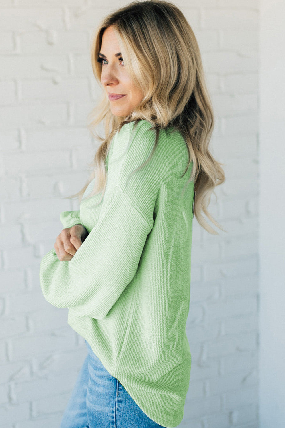 Jade Cord Ribbed Top