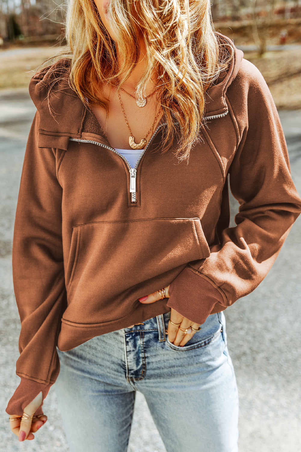 Brown Kangaroo Pocket Hoodie