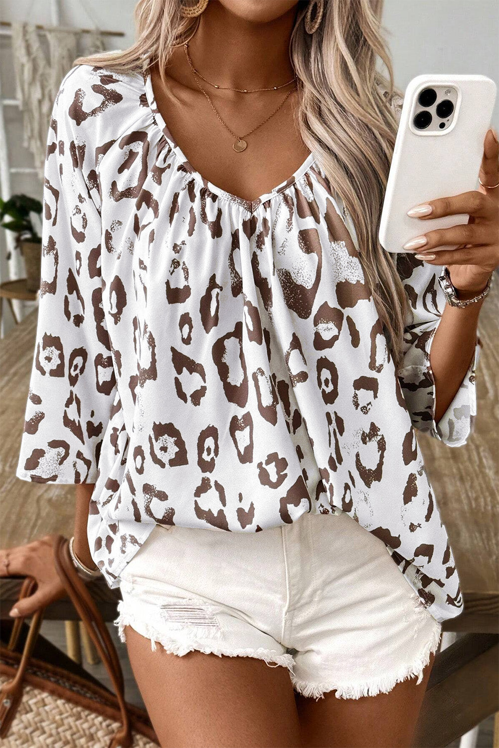 Khaki Leopard Top