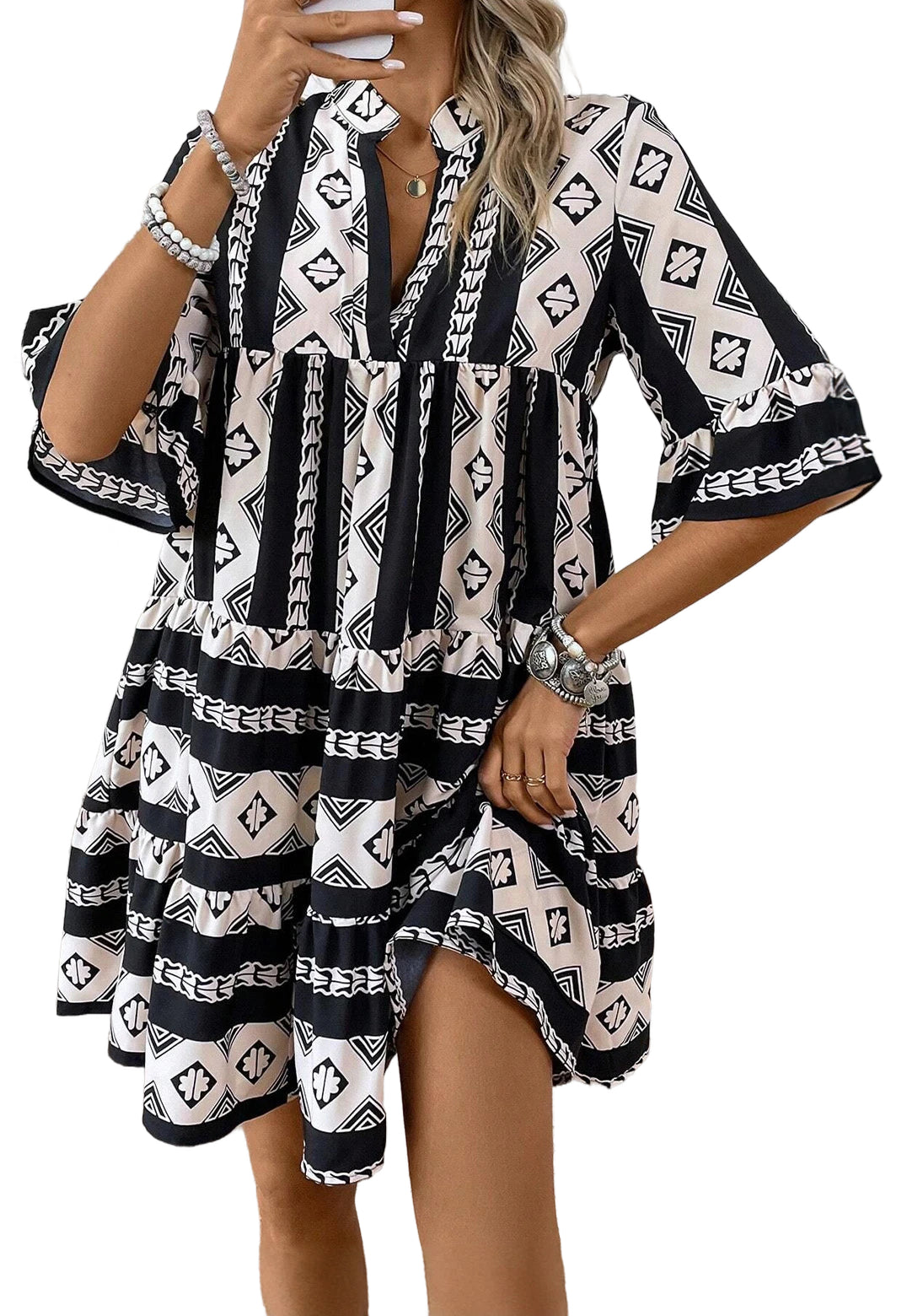 Black Geometric Dress