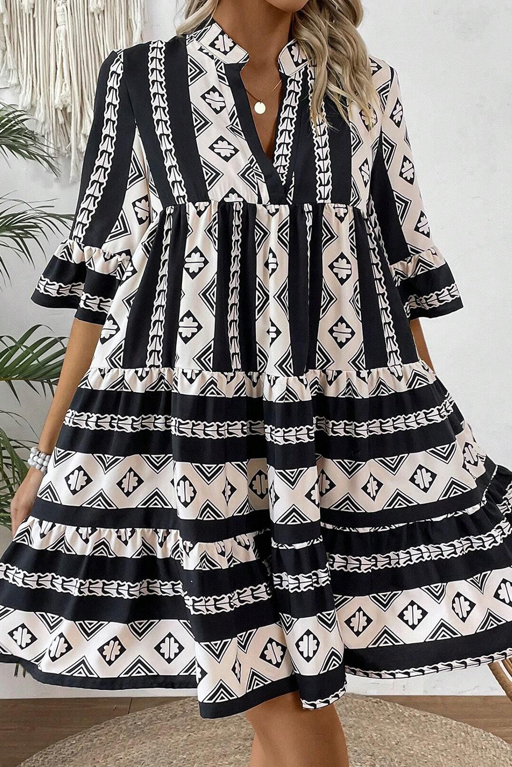 Black Geometric Dress