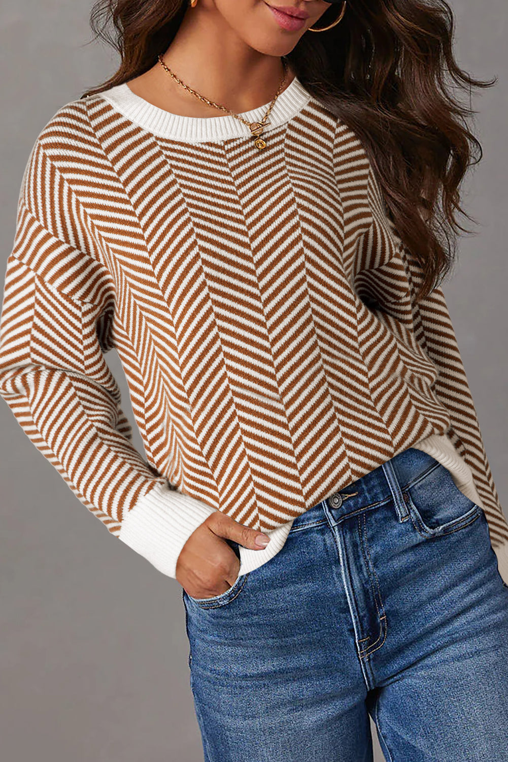 Coffee Contrast Sweater