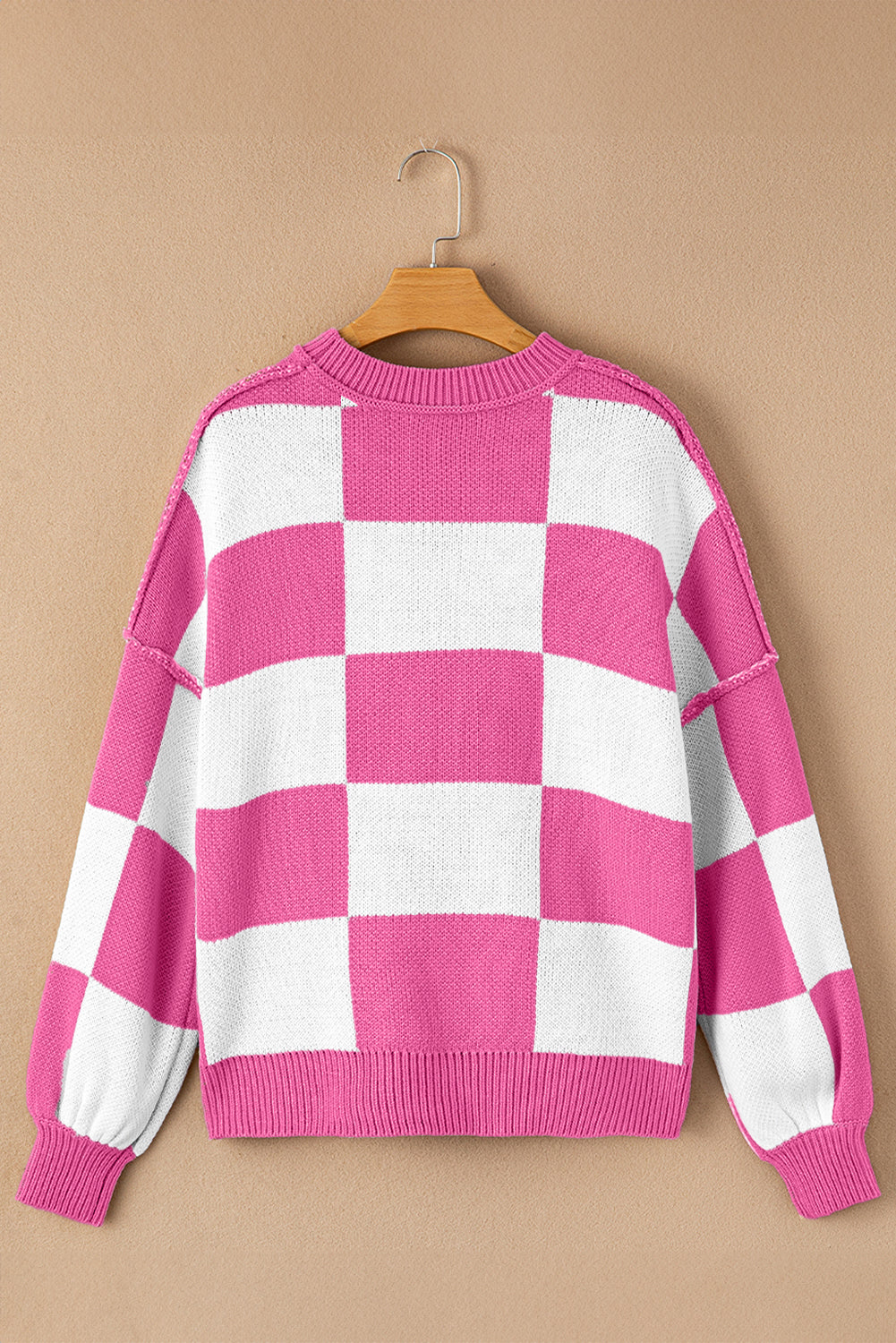 Rose Checkered Sweater