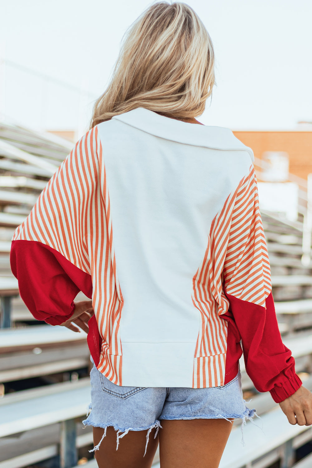 White Striped Sweatshirt