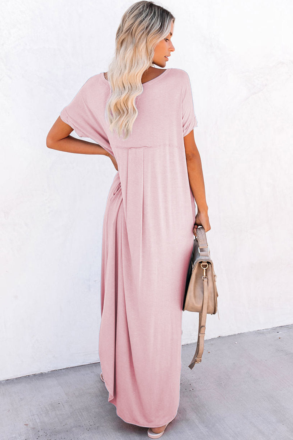 Pink Maxi T-shirt Dress