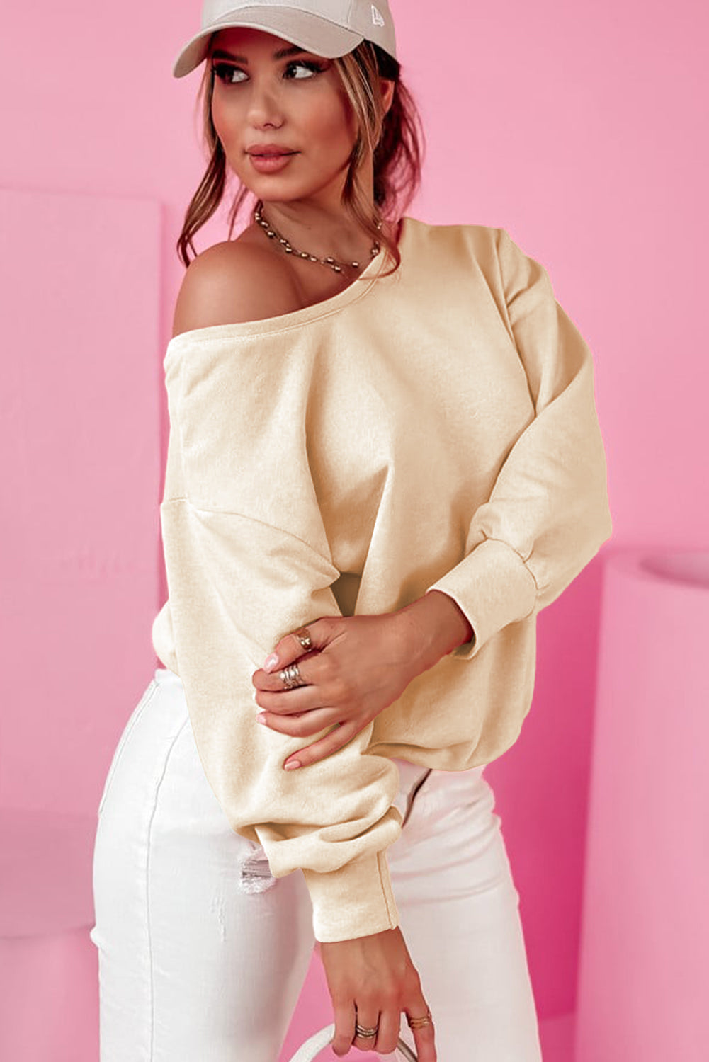 Apricot Bowknot Sweatshirt