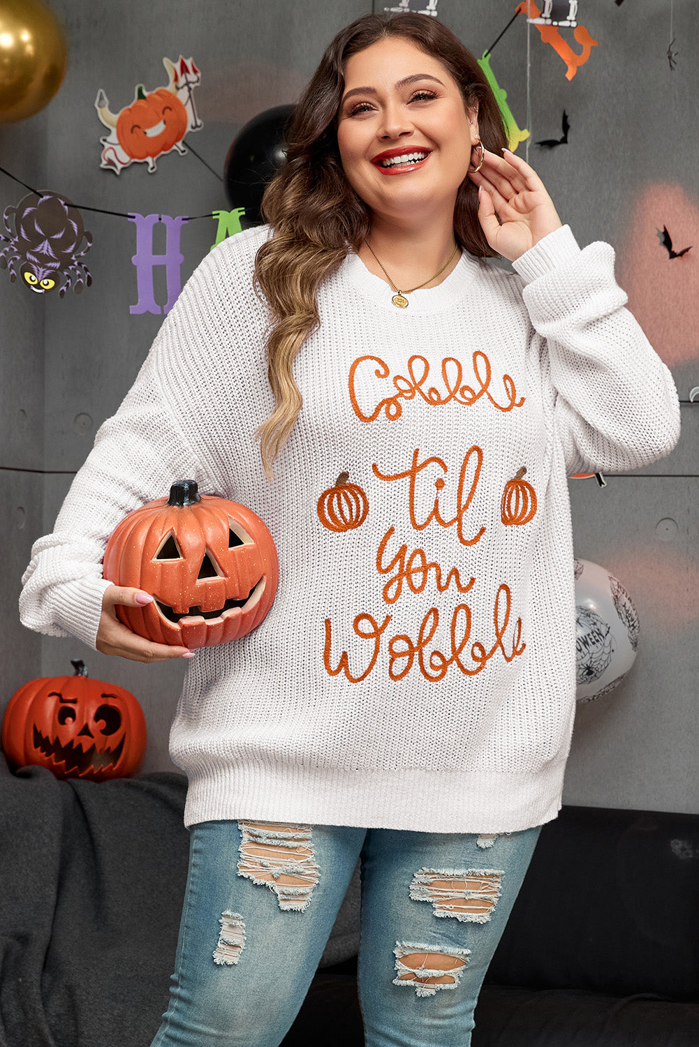 Gobble Til You Wobble Plus Size Sweater