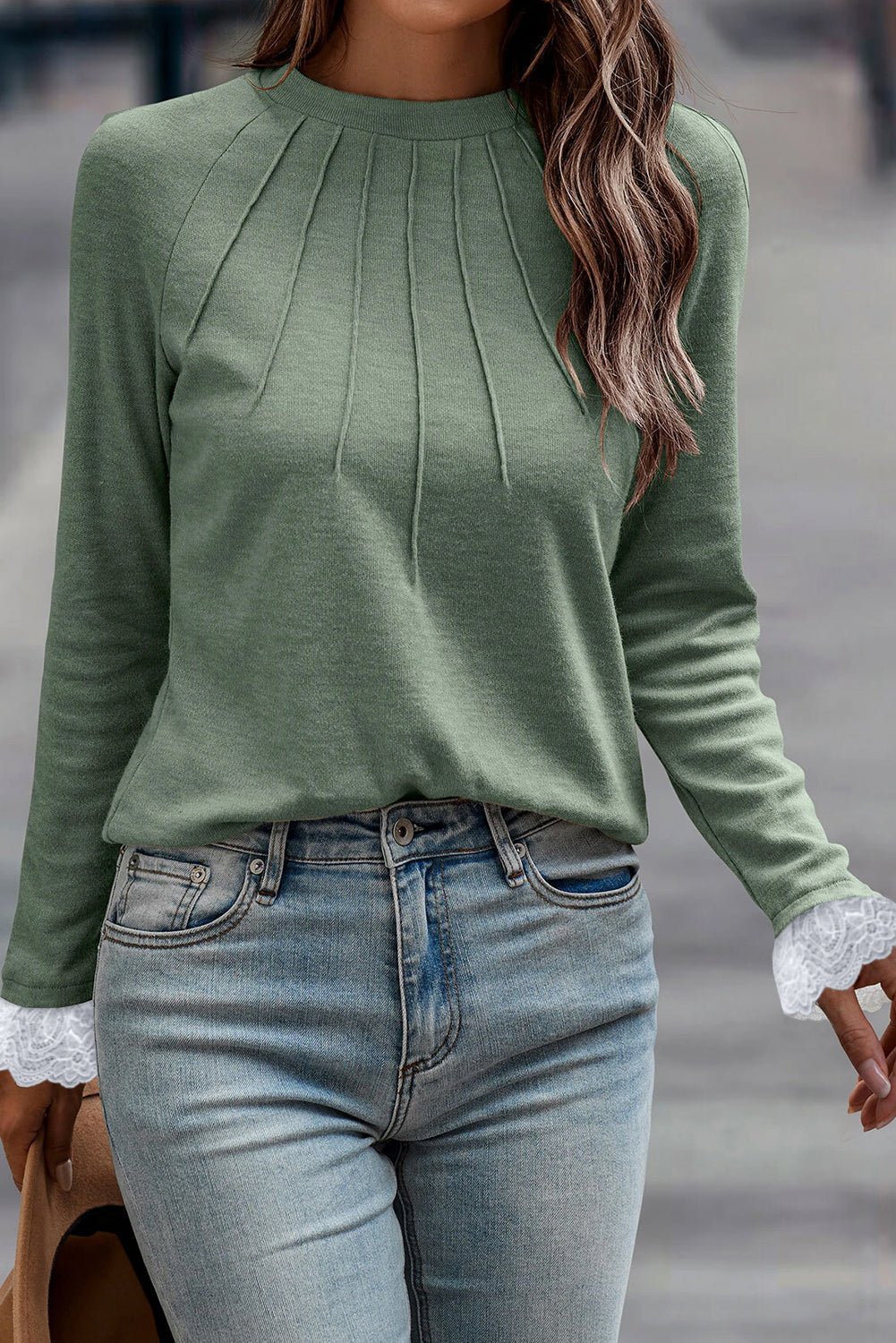 Grass Green Seam Top