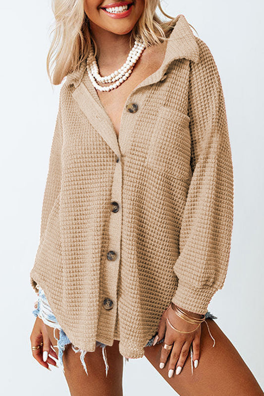 Khaki Waffle Top