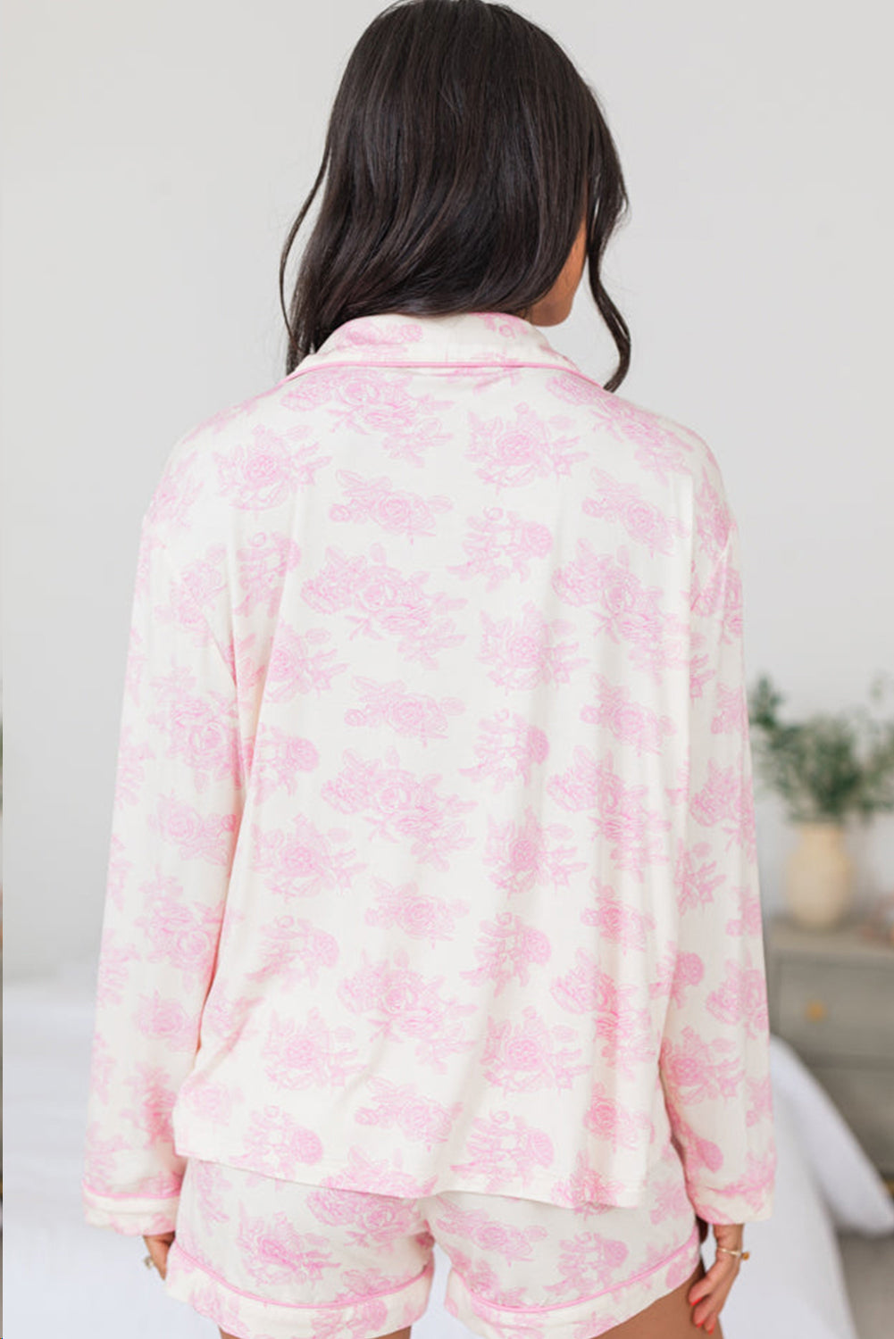 Pink Floral Pajamas Set