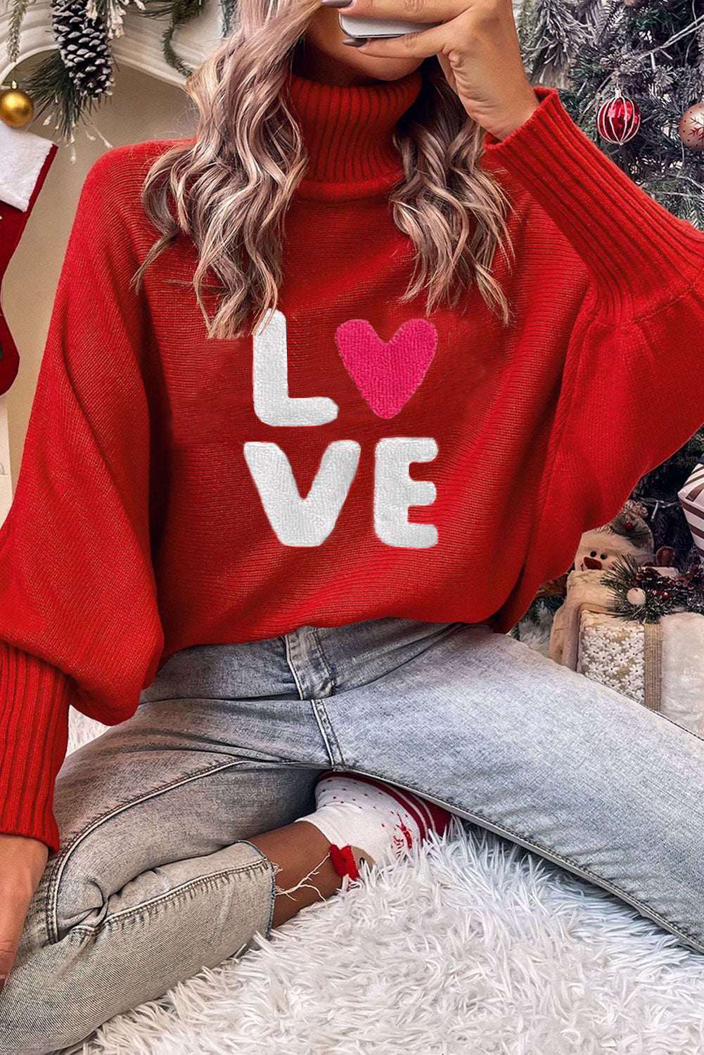 Racing Red LOVE Sweater