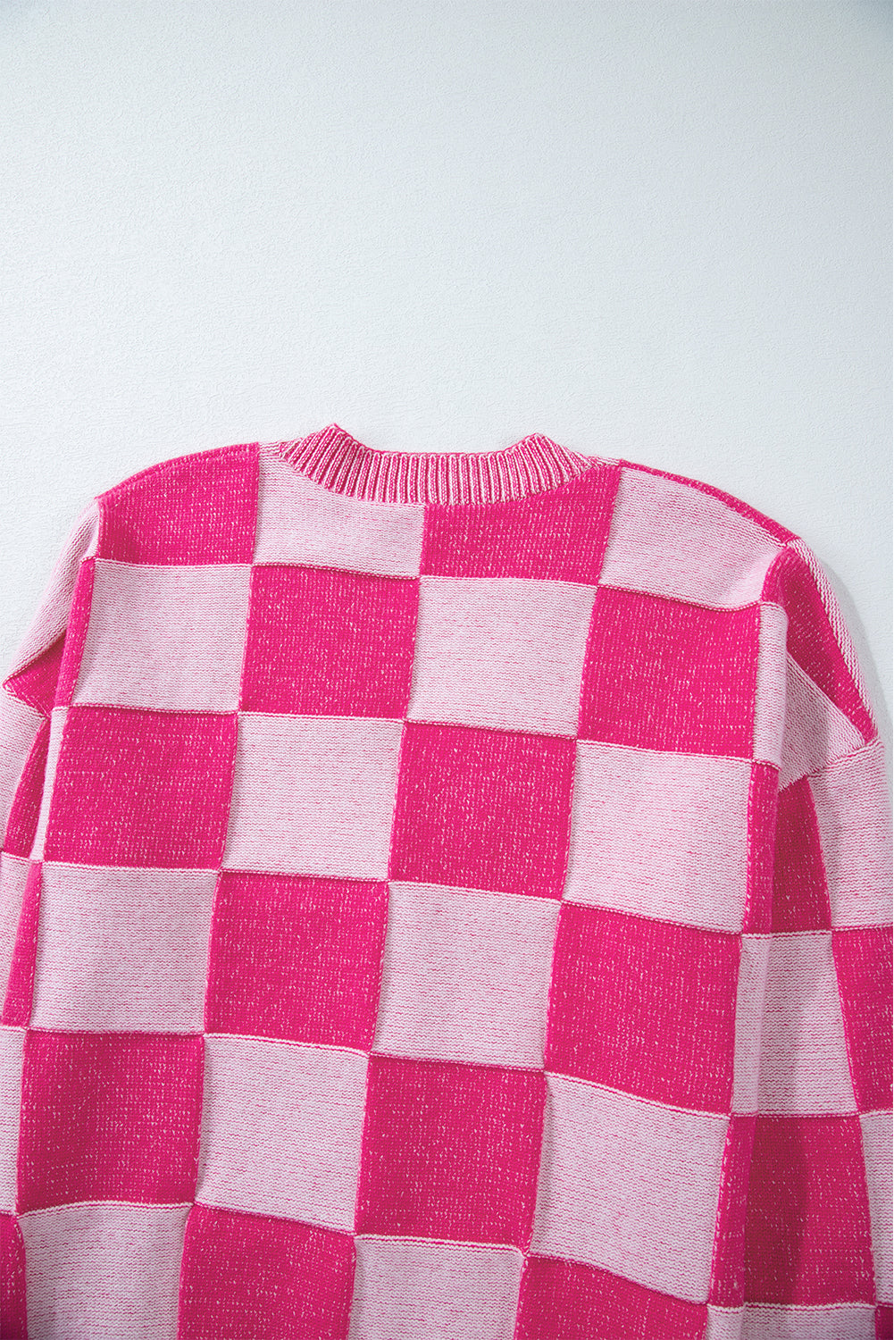 Pink Checkered Cardigan