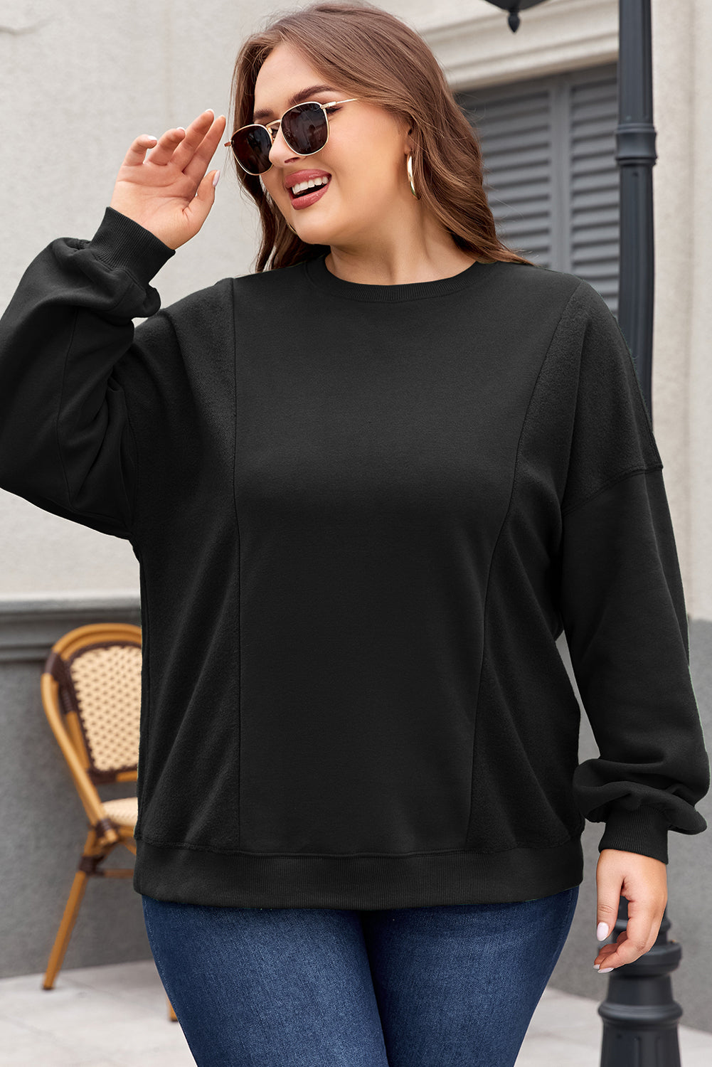 Black Plus Size Sweatshirt