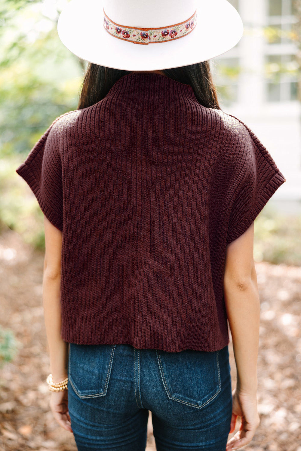 Burgundy Pocket Sweater