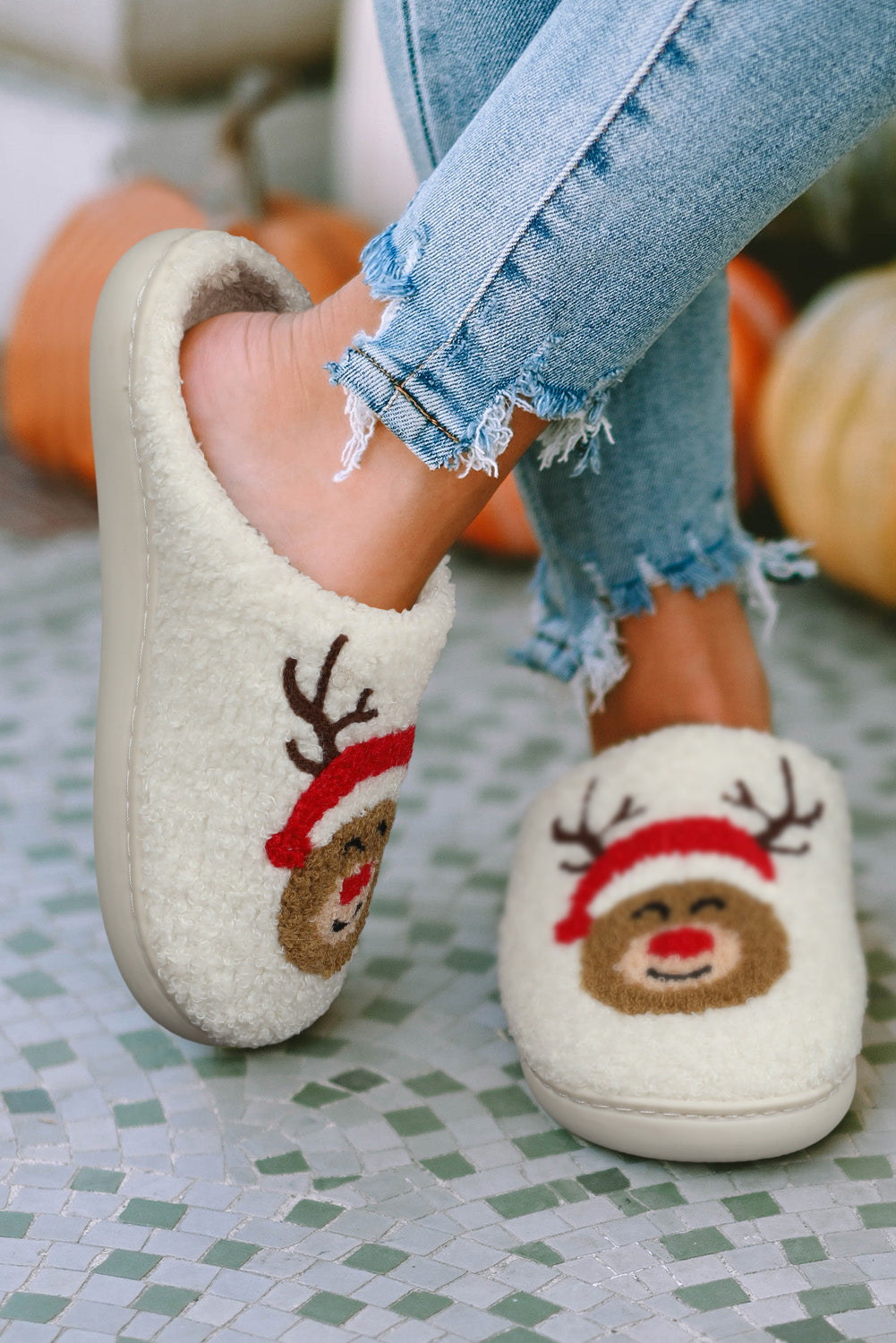 Reindeer Indoor Plush Slippers