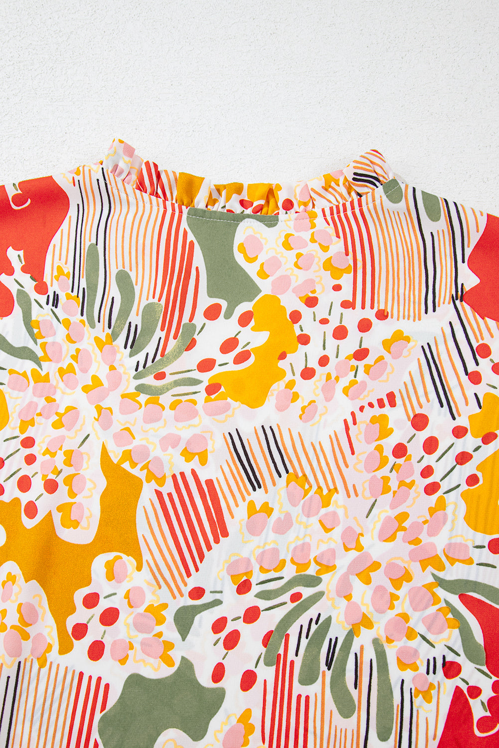 Orange Printed Floral Plus Size Top