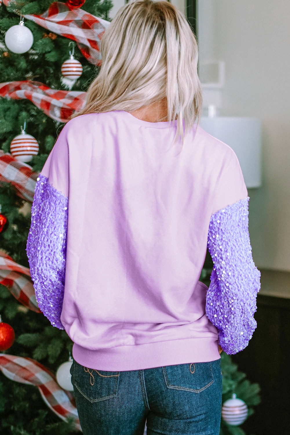 Orchid Sequin Sleeve Top