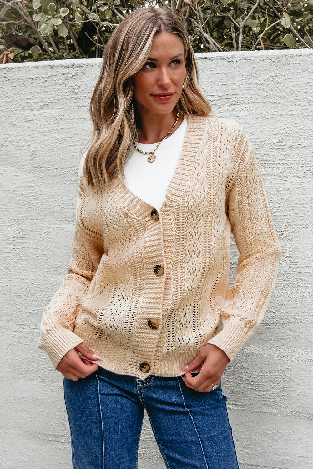 Beige Sweater Cardigan