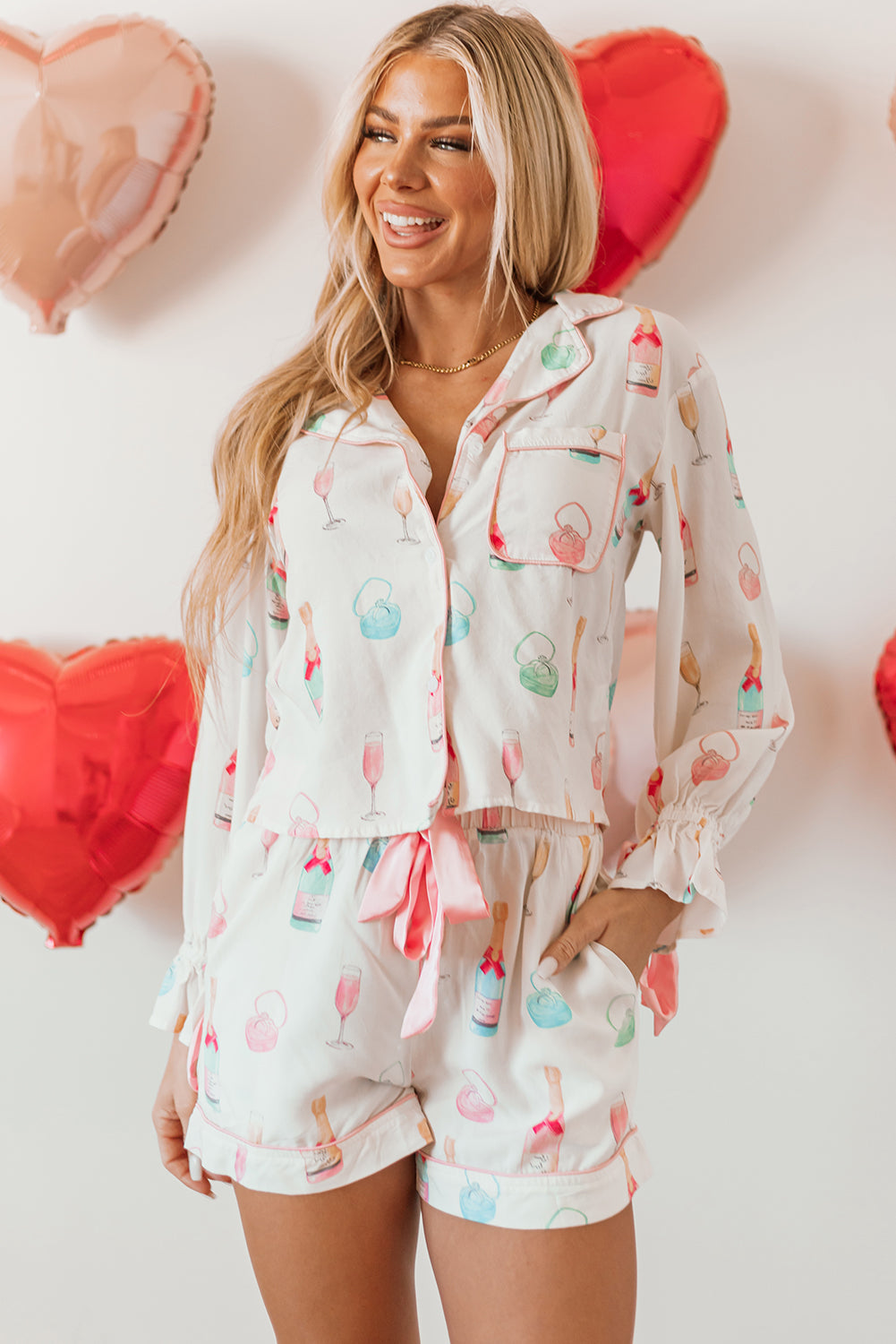 Wine Glass Pajama Set