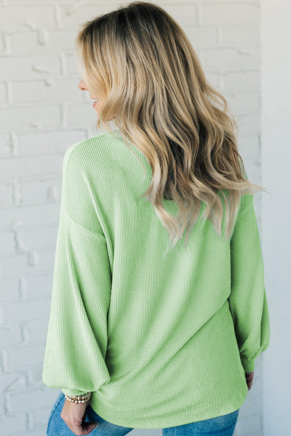 Jade Cord Ribbed Top