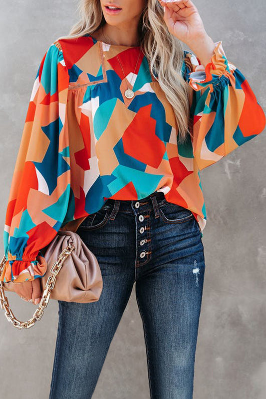 Multicolor Abstract Pattern Top