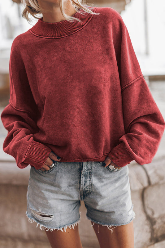 Red Dahlia Pullover Sweatshirt