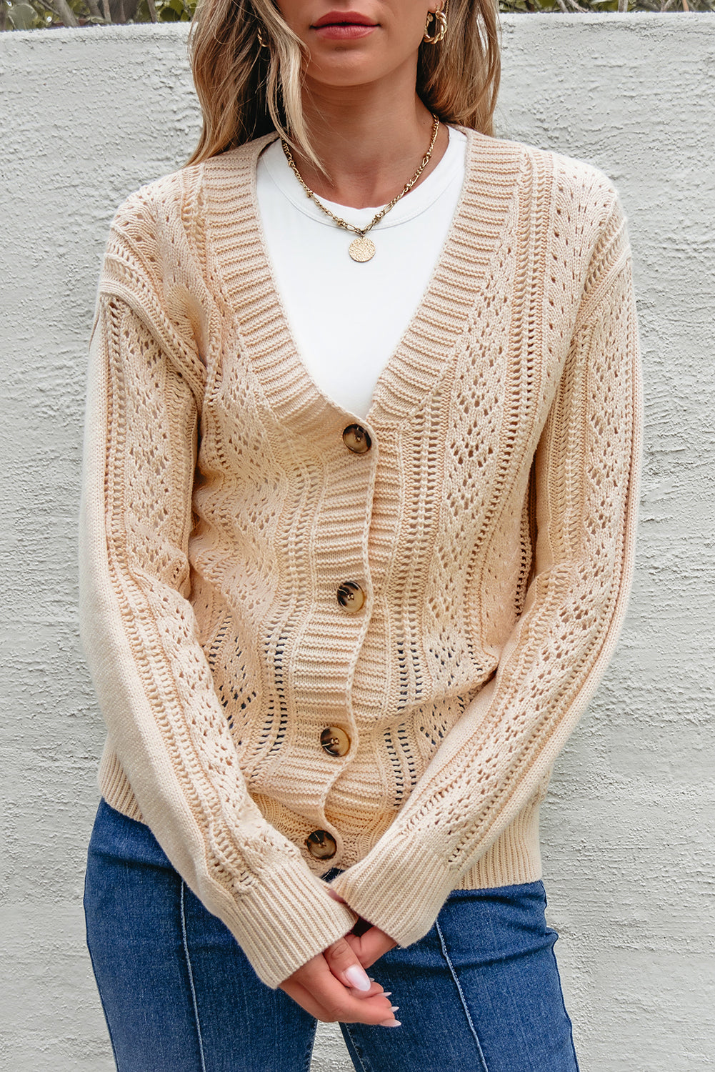 Beige Sweater Cardigan