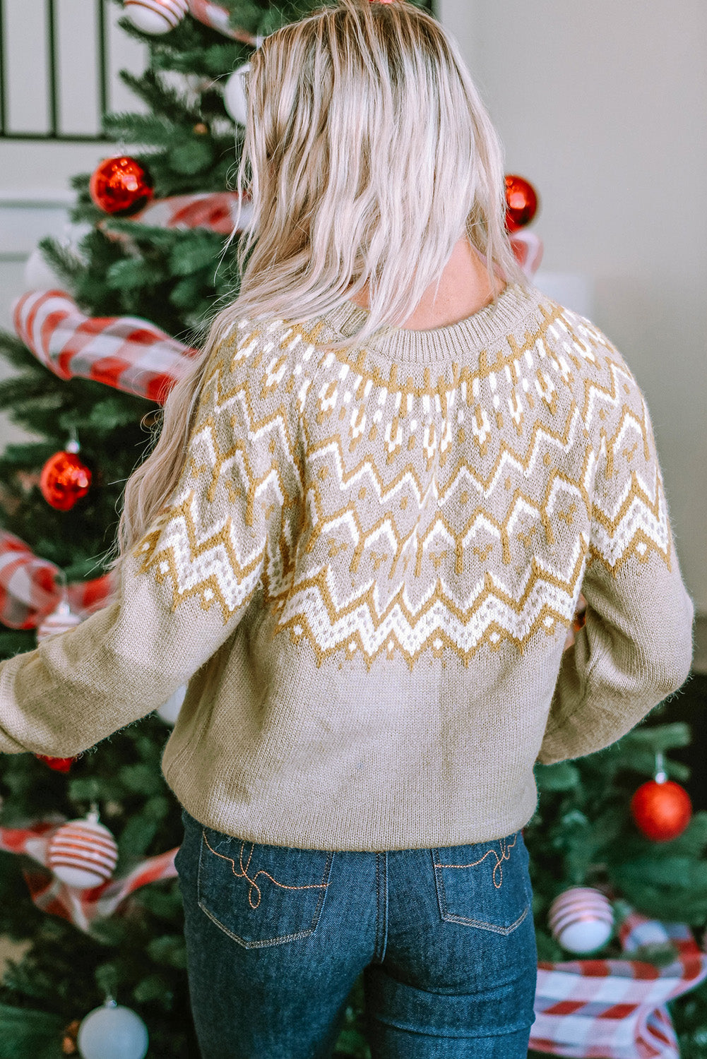 Gray Geometric Sweater