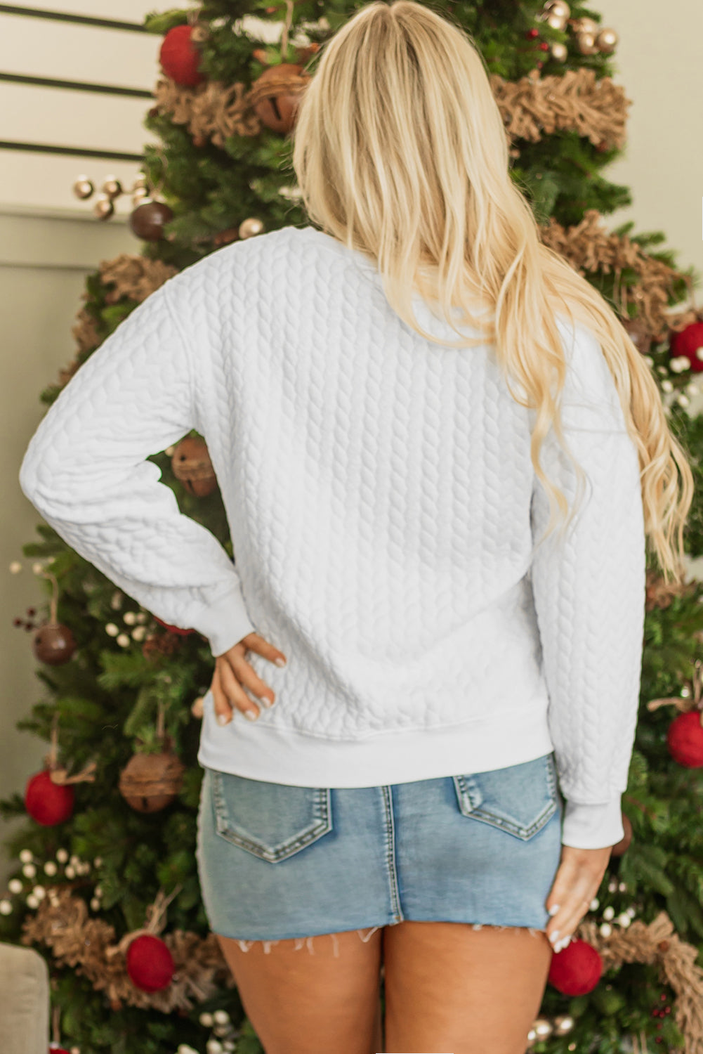 White Merry And Bright Pullover Top