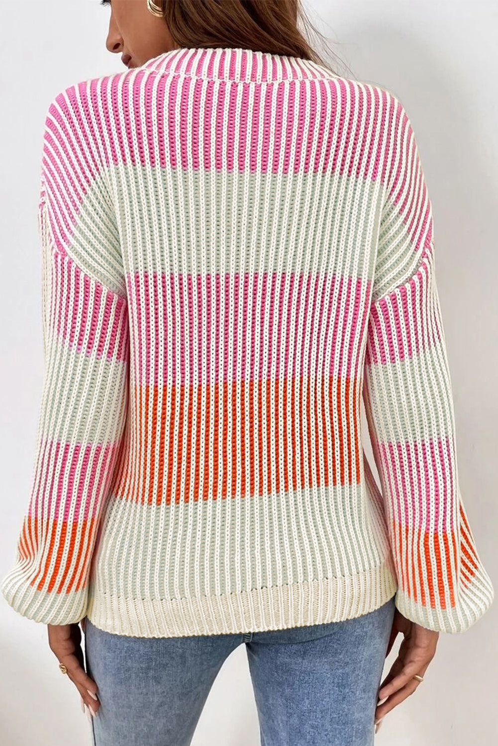 Pink Colorblock Sweater