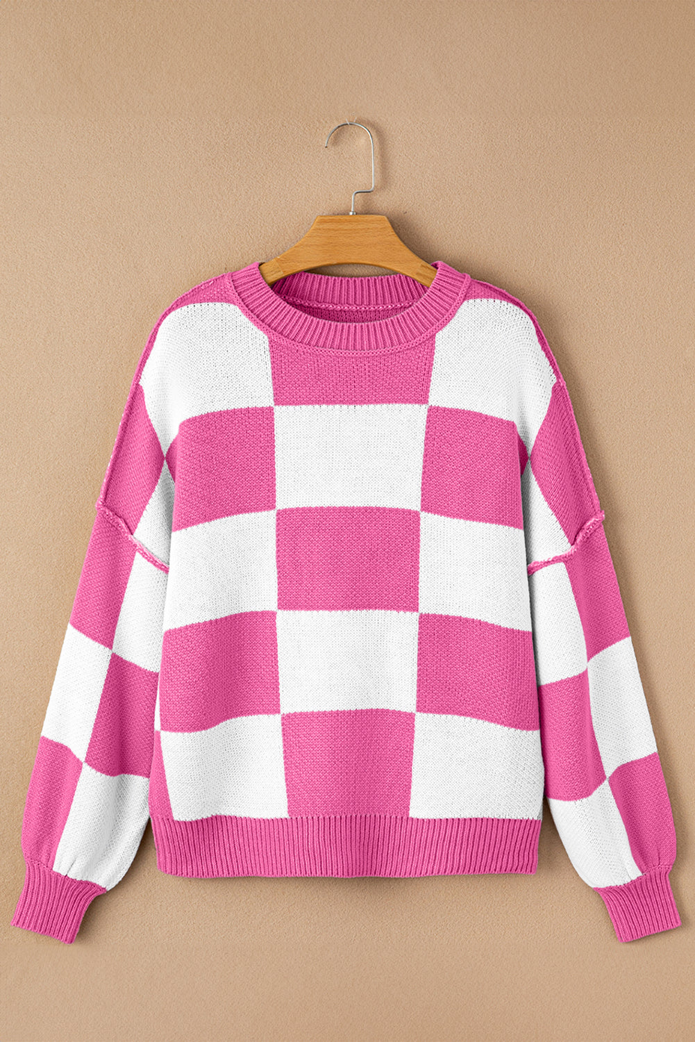 Rose Checkered Sweater