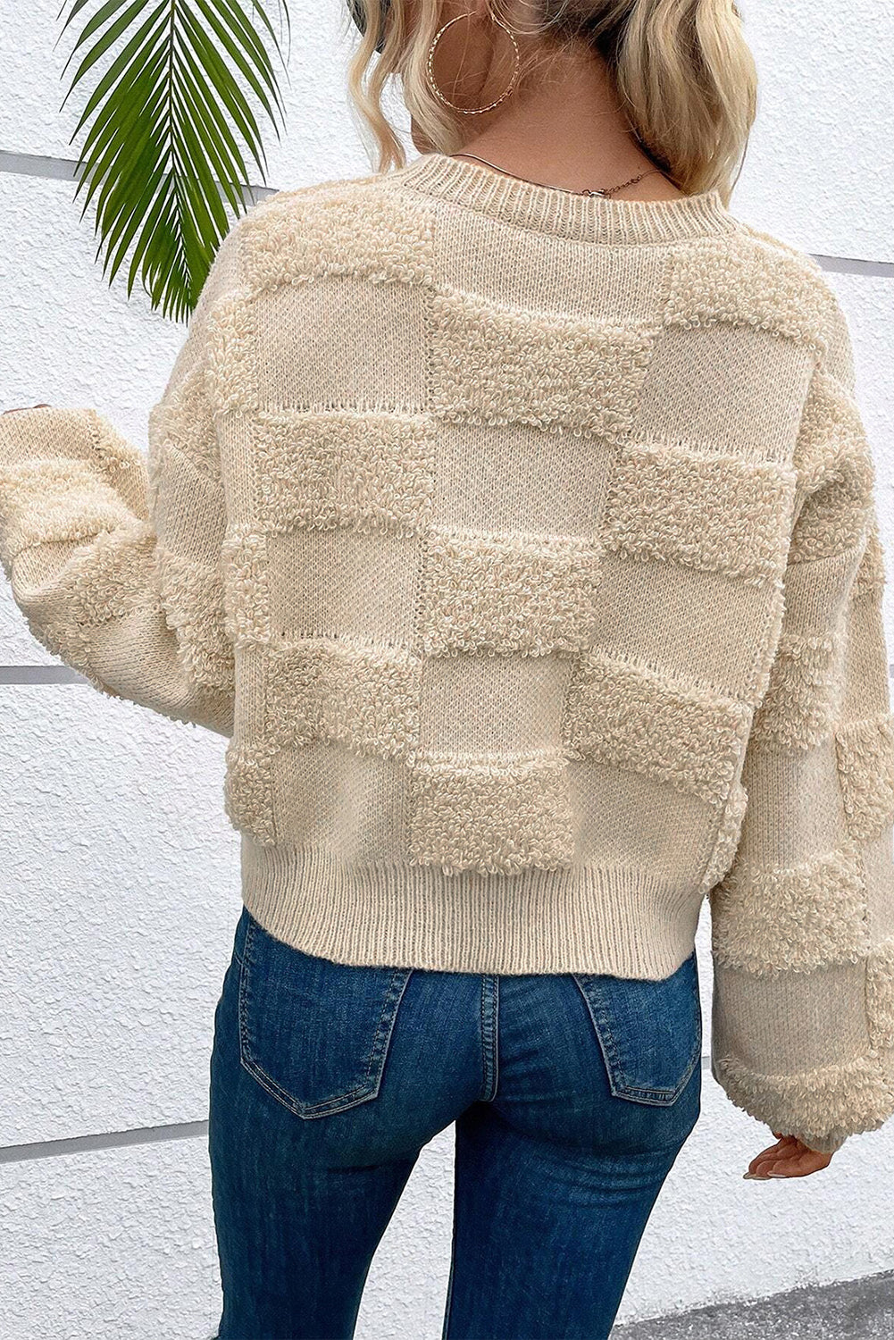 Checkered Sherpa Sweater