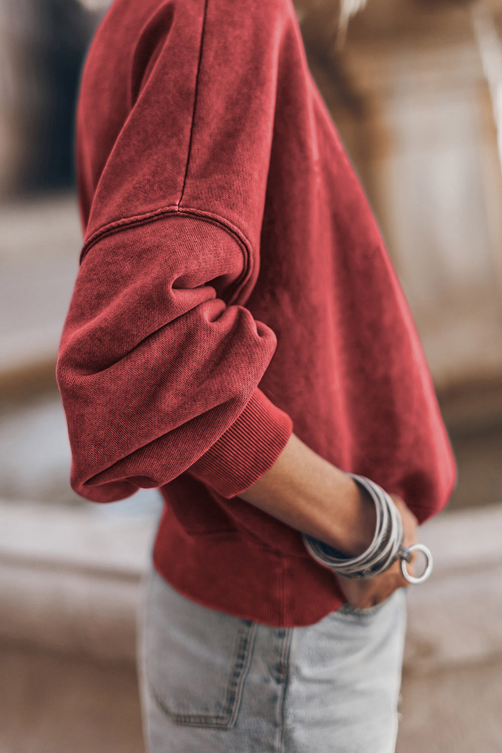 Red Dahlia Pullover Sweatshirt