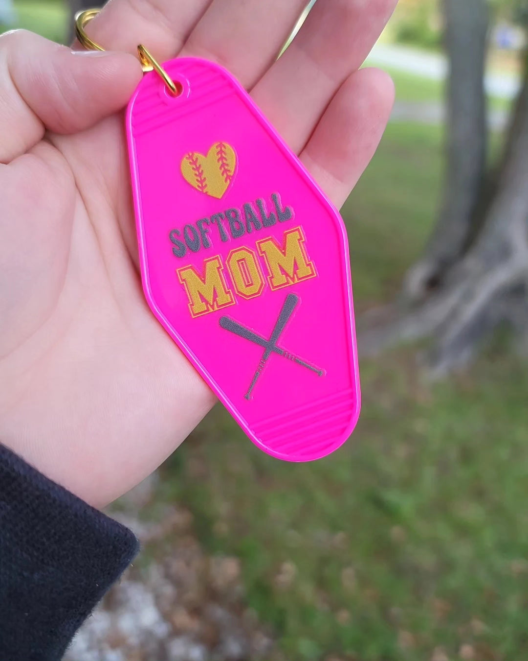 Softball Mom Keychain