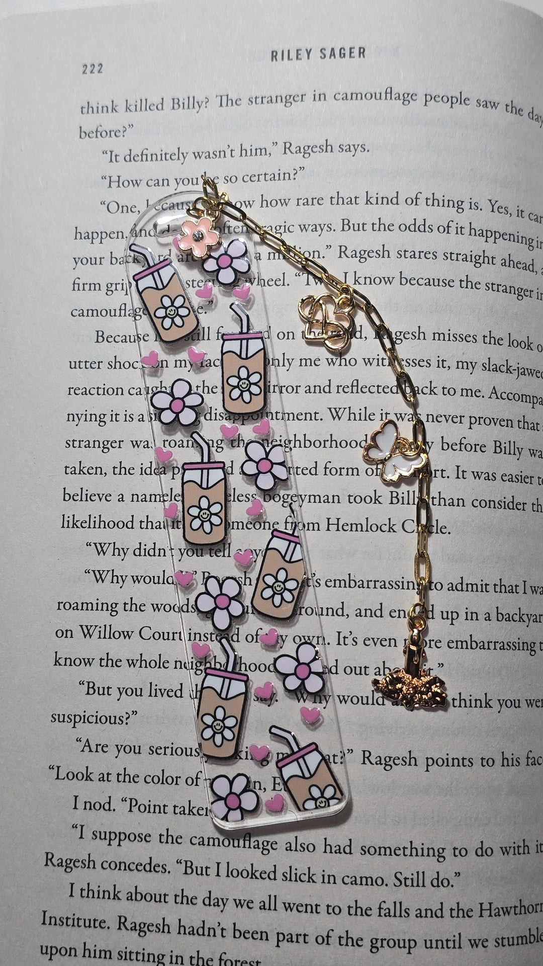 Pink Flowers Bookmark