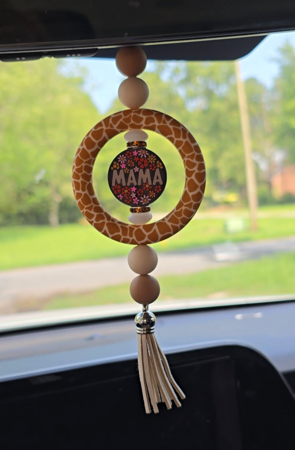 Giraffe Mama Car Charm