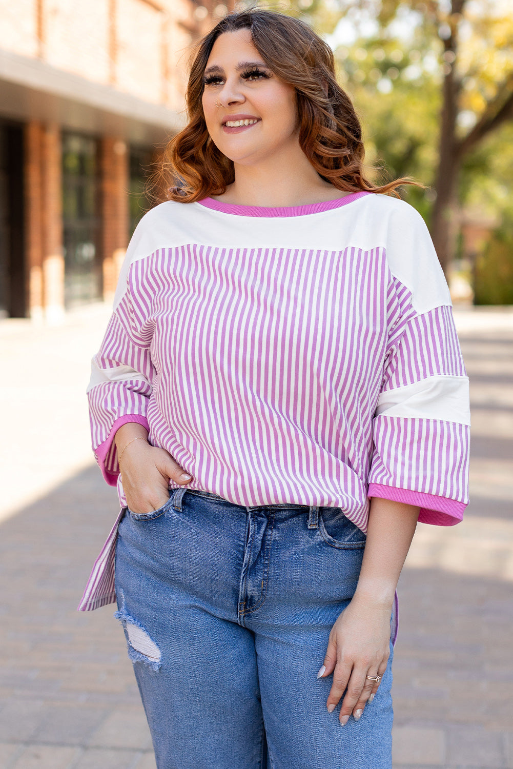 Plus Size Stripe Top