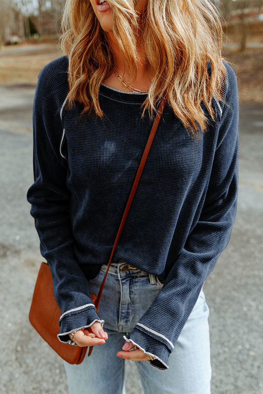 Blue Textured Top