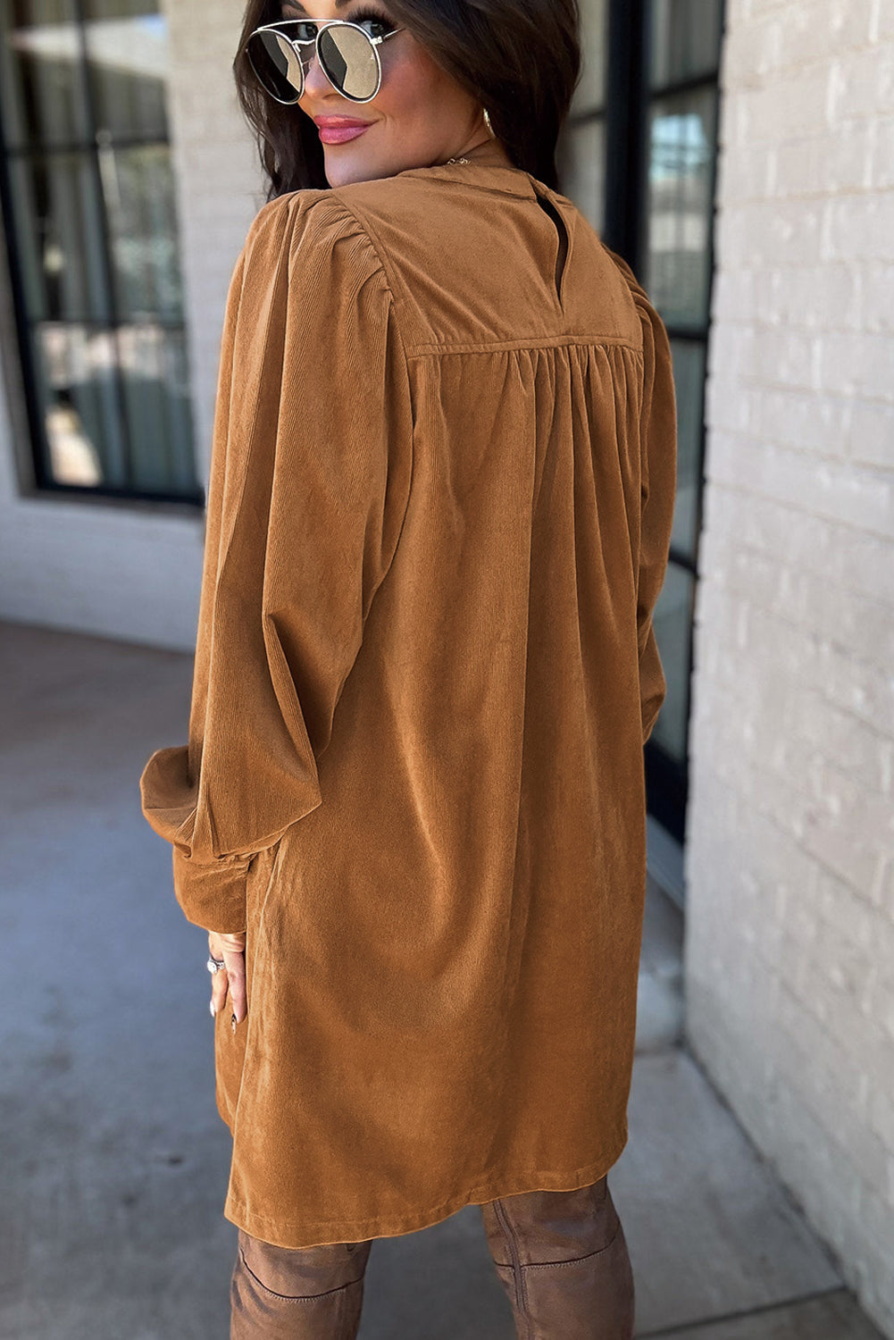 Desert Gold Corduroy Short Dress