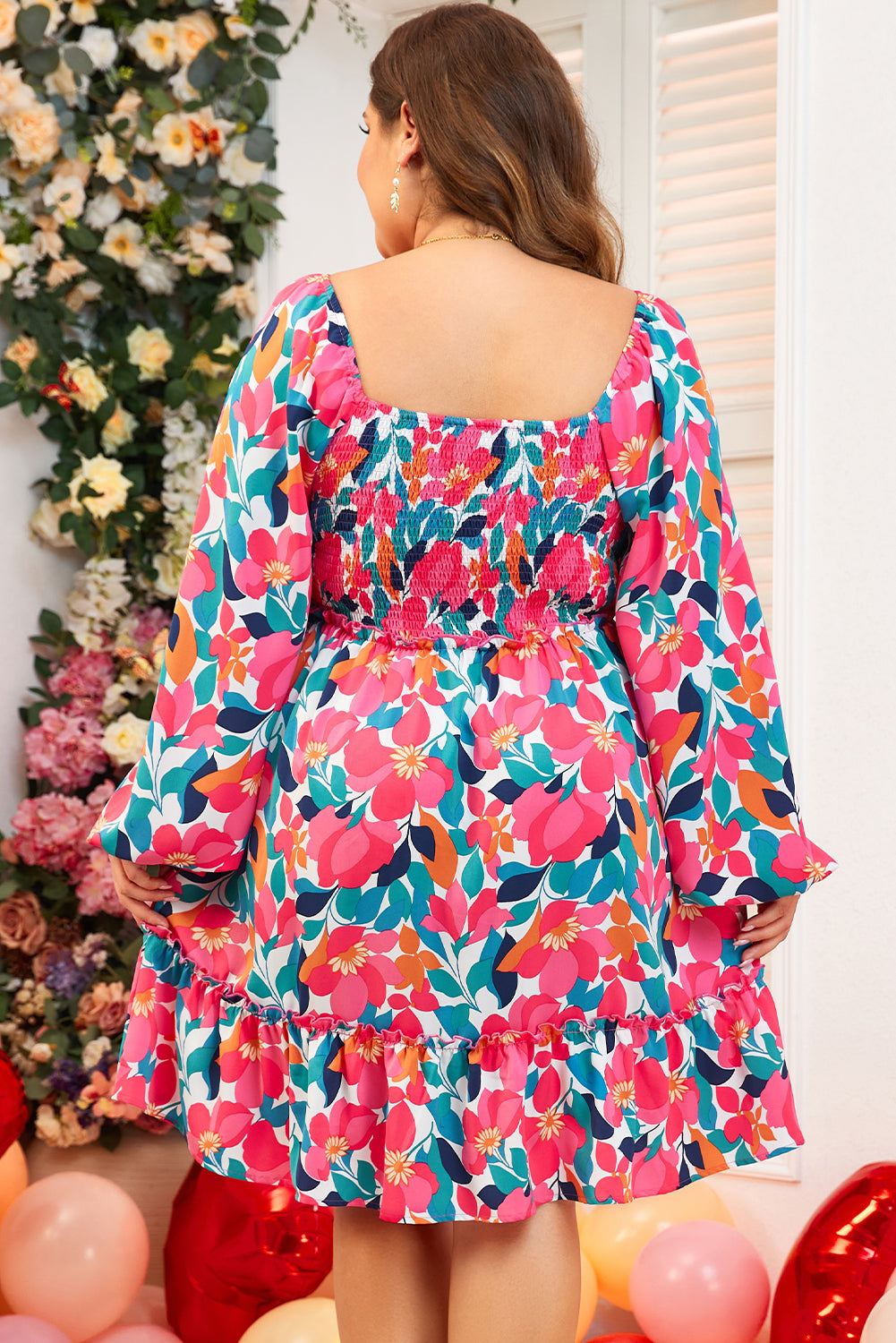 Rose Flower Plus Size Dress