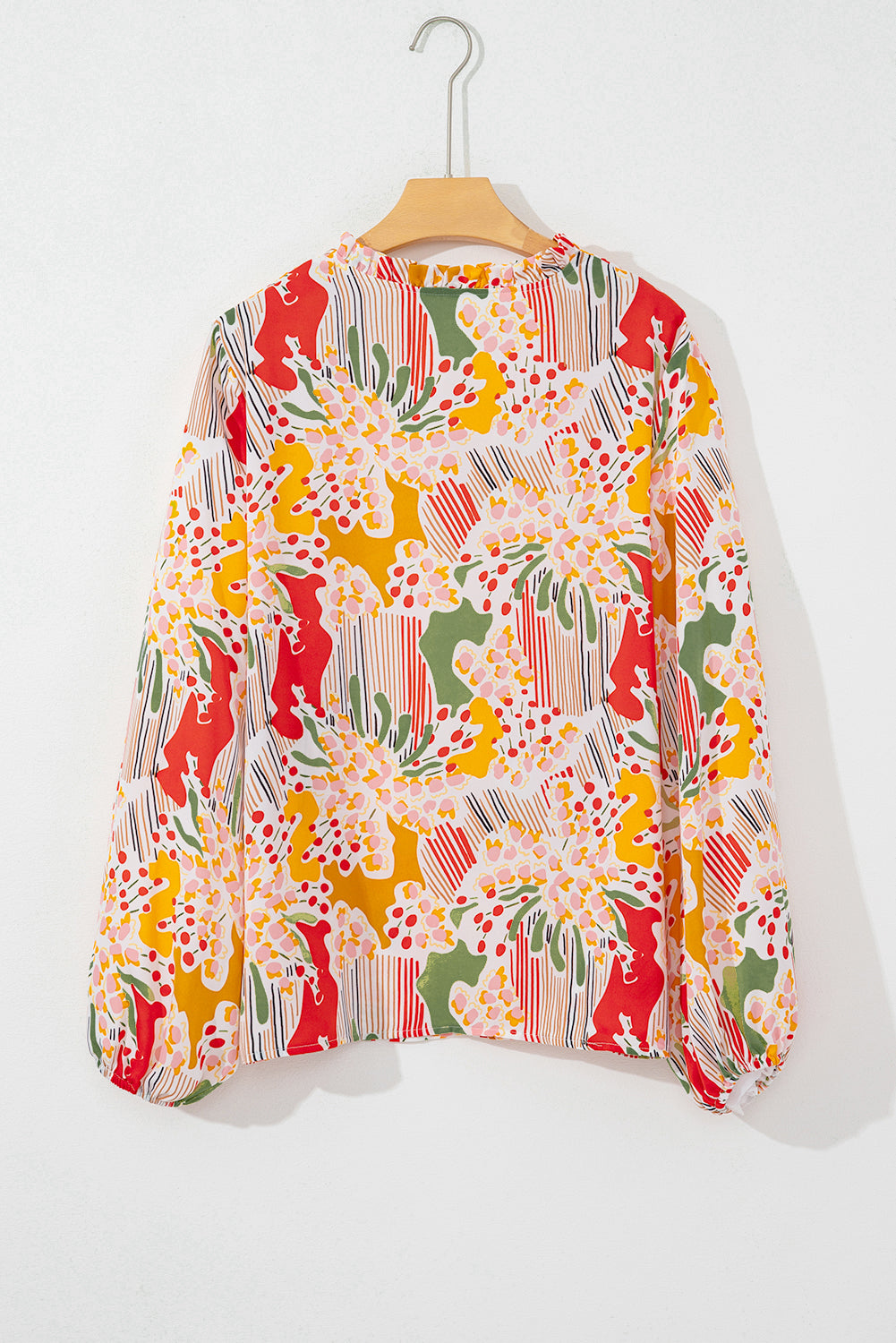 Orange Printed Floral Plus Size Top