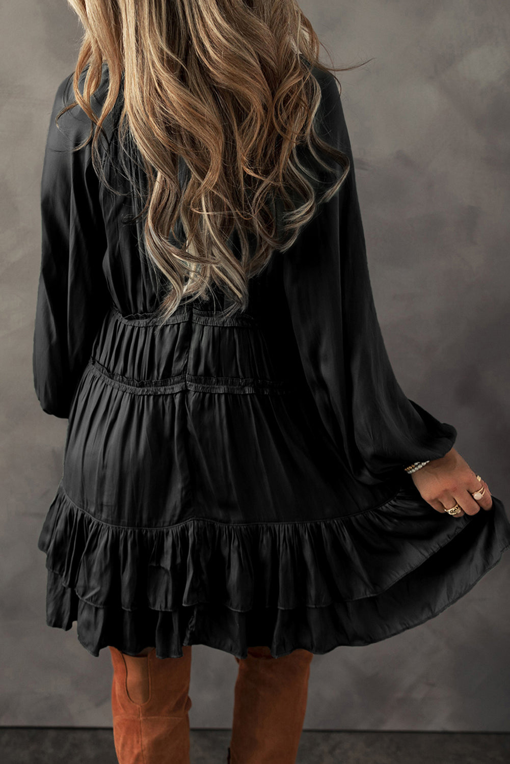 Black Tiered Mini Dress