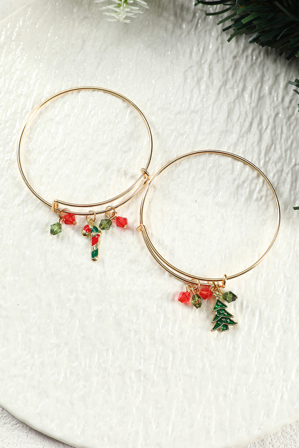 Gold Christmas Candy Cane Bracelet