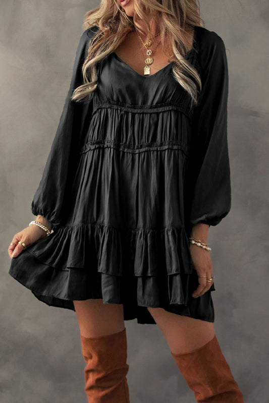 Black Tiered Mini Dress