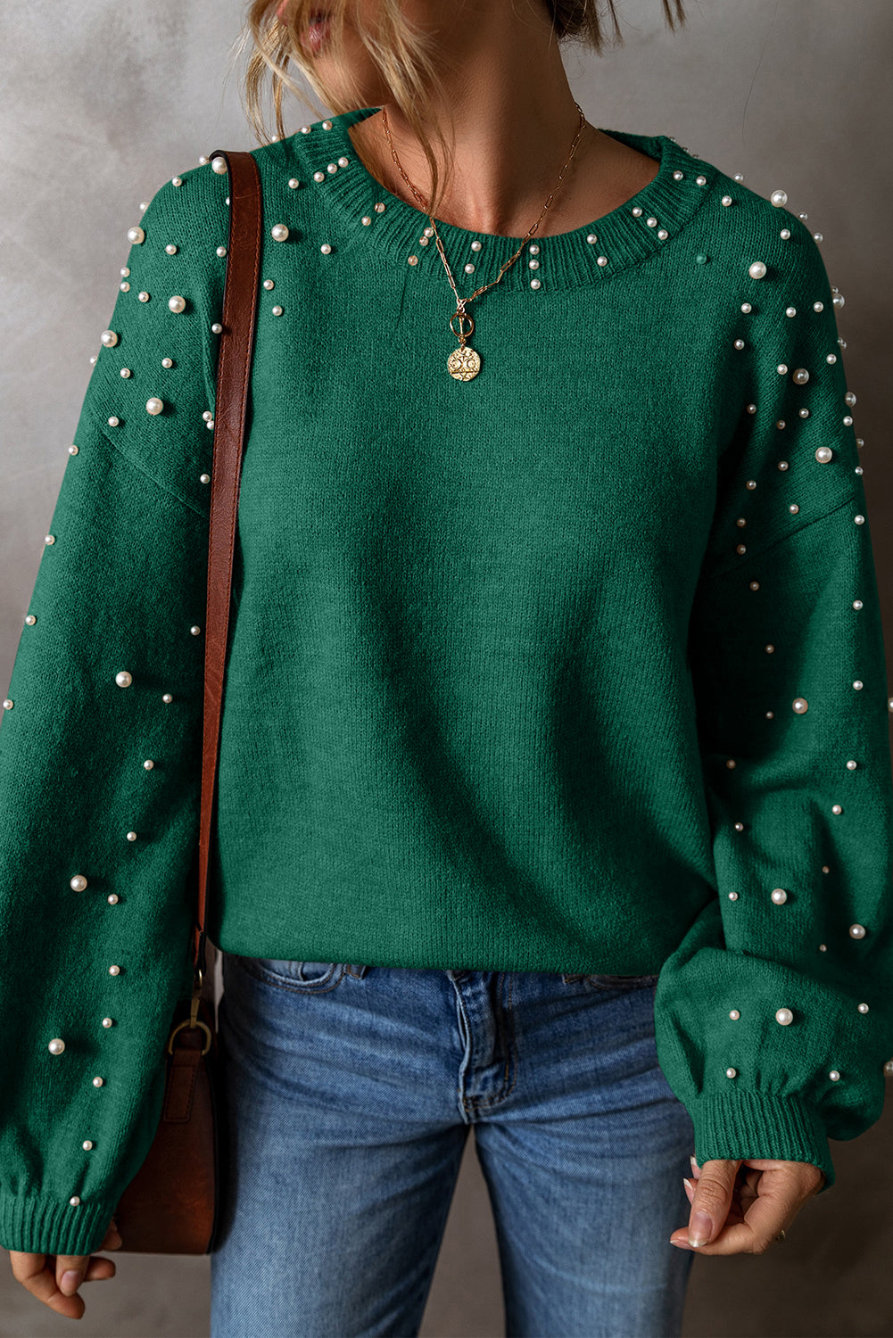 Evergreen Pearled Sweater